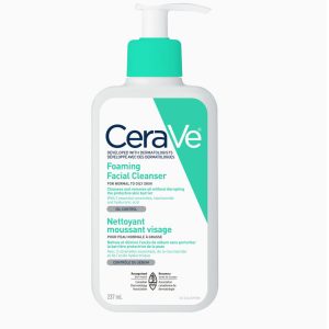 CeraVe FOAMING Face Cleanser, Gentle Face Wash with Hyaluronic Acid, Niacinamide, Ceramides. Makeup Remover for oily skin, won’t clog pores. Oil & sebum control. Non-Comedogenic, Sensitive Skin, Men & Women, 237mL