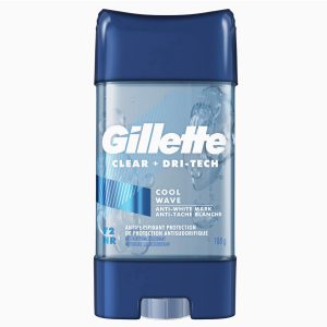 Gillette Antiperspirant Deodorant for Men, Clear Gel with 72 Hr. Sweat Protection, Cool Wave, 108g