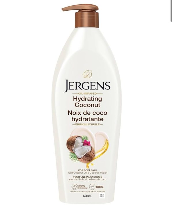 Jergens Hydrating Coconut Moisturizer & Body Lotion for Dry Skin (620 mL)